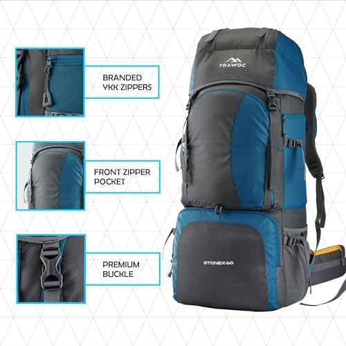 TRAWOC 60 Ltr Blue Rucksack gallery