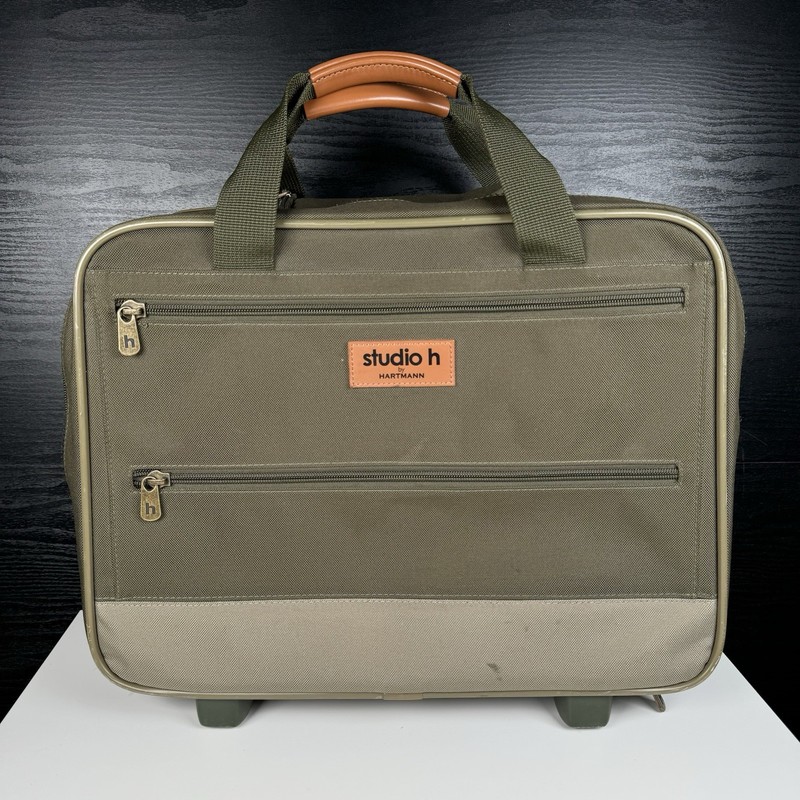 Hartmann Studio H – Rolling Briefcase Bag – Green – 12.5″ Tall x 16.5″ Wide