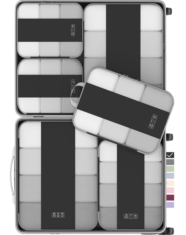 6 Set Compression Packing Cubes for Travel Essentials,Compressible Expandable…