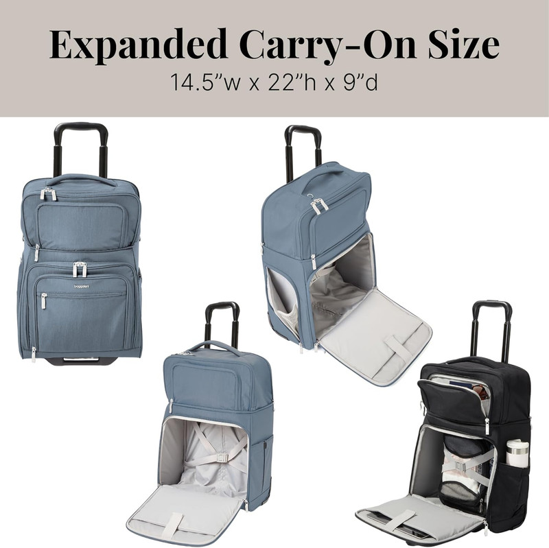 Expandable Underseat Carry-On - Lightweight Travel Luggage Carry on Weekender wi gallery