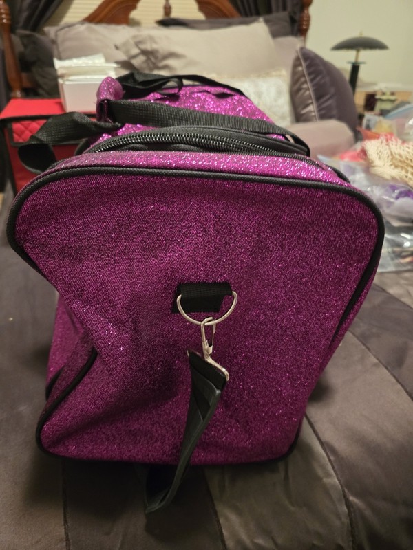 Tastefully Simple Duffle Bag, Mint Cond. Purple Sparkle gallery