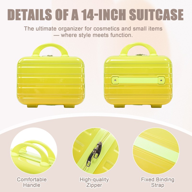 PC Spinner Luggage 14" 20" Set, Gradient Color, Lock, Carry-On gallery