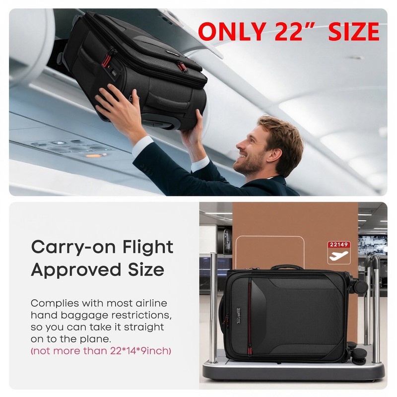 Softside Luggage Expandable Suitcase Set Upright Lightweight Luggage W/ TSA Lock gallery