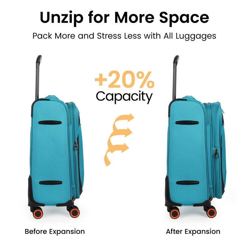 Expandable Luggage Durable Softside Suitcase W/ TSA Lock 22"/28"/32" gallery