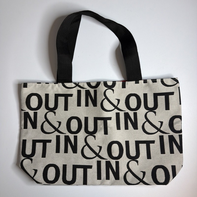 Crypton Large Tote IN & Out All Over Monogram Gray Black Reuseable Weekend Bag