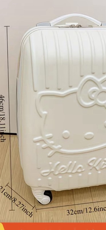Hello Kitty White Carry On Hard Shell Suitcase 18″ Wheels ABS Plastic