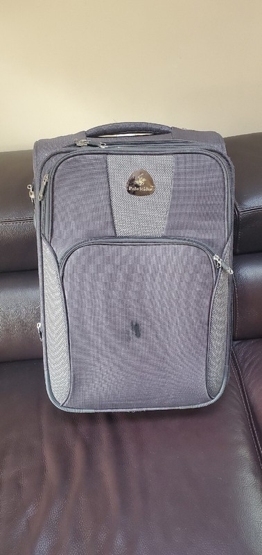 Polo Rider Softside Carry On. 2 wheels Light Luggage Lockable Softshell. Gray