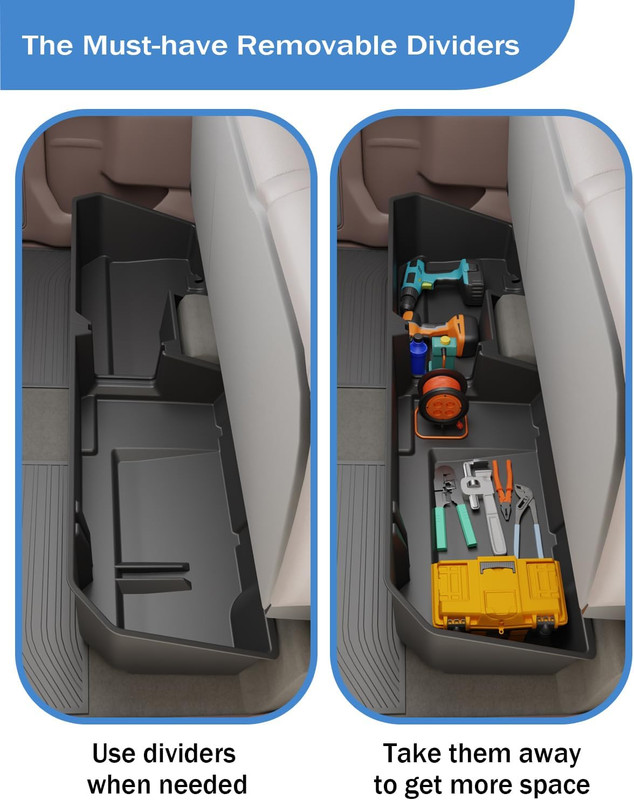 under Seat Storage Box Compatible with 2019-2026 Chevy Chevrolet Silverado 1500/ gallery