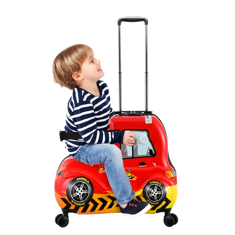 24In Kid Ride On Suitcase Luggage W/Wheel Digit Lock Safety Belt Trolley Lugg U
