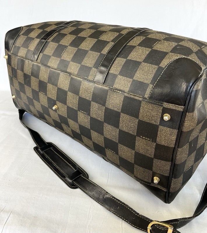 Authentic Checkered Fendi Duffel shoulder/hand gym Bag large luggage travel gallery