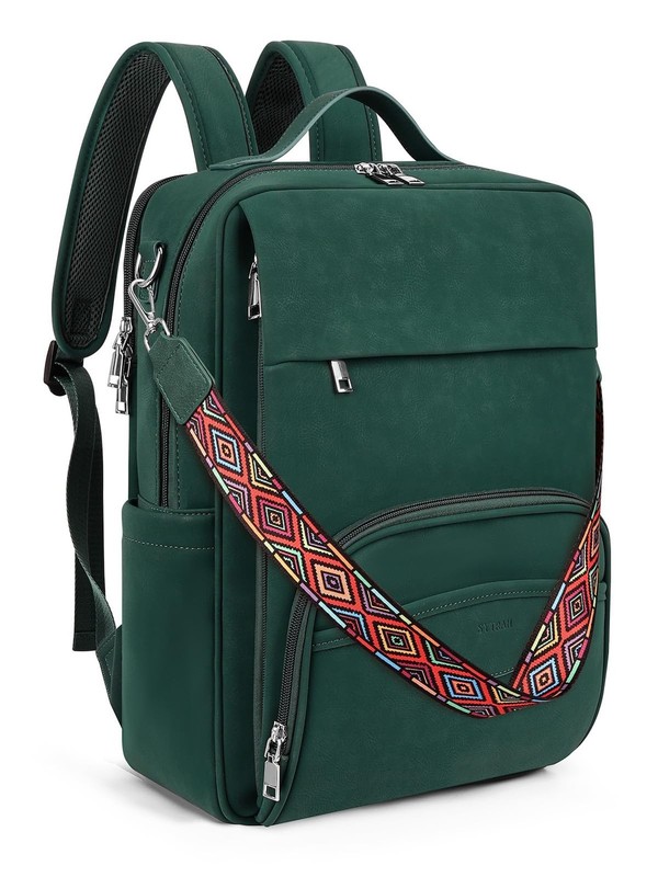 Leather Laptop Backpack, 15.6 Inch Business Computer Bag, Designer College Ba…
