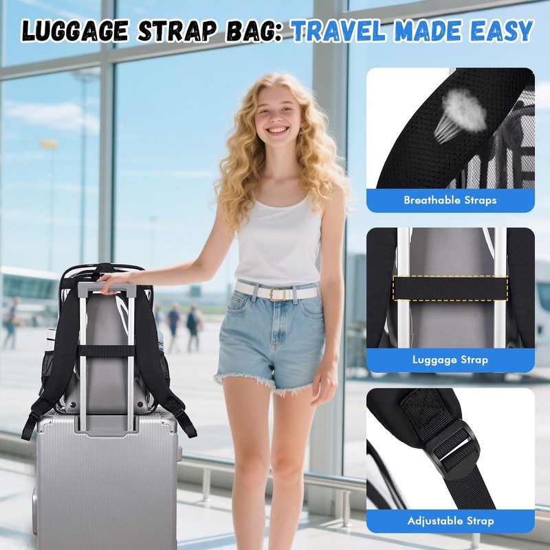 Large Clear Backpack Transparent Heavy Duty School PVC Bookbag See Through Ba... gallery
