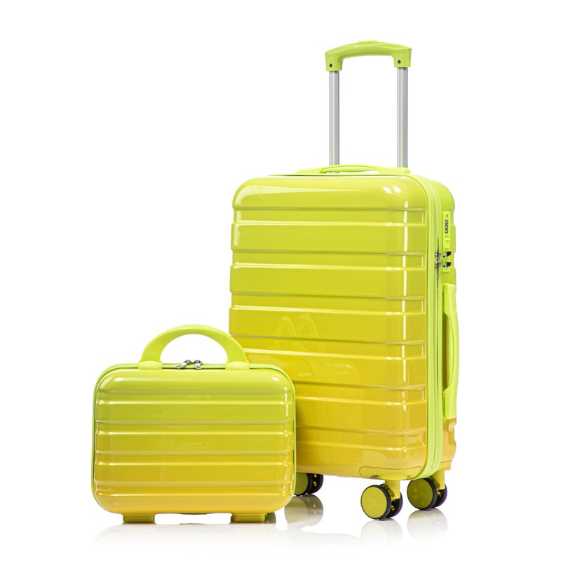 PC Spinner Luggage 14″ 20″ Set, Gradient Color, Lock, Carry-On