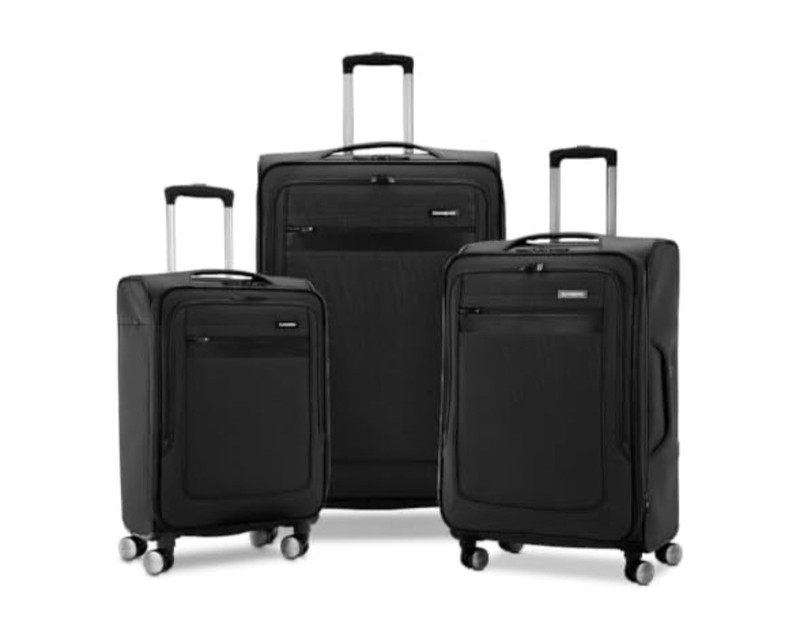 Samsonite Ascella 3.0 Softside Luggage Spinner Wheels 3pc Set 20/25/28 Black