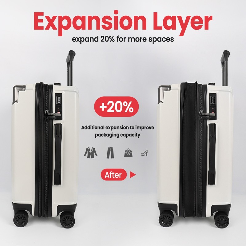 Lightweight ABS Hardshell Expandable Suitcase with Spinner Wheels and TSA Lock gallery