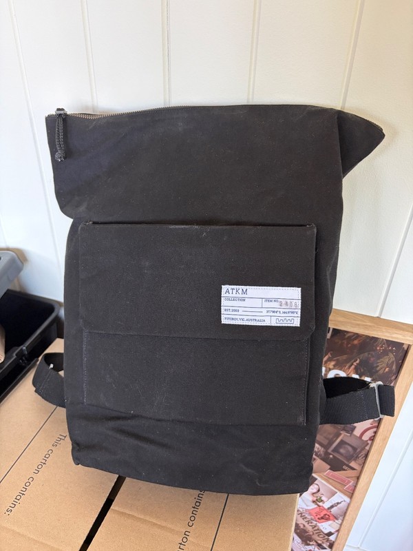 ATKM Standard Backpack – Custom black with orange interior, Made in Australia