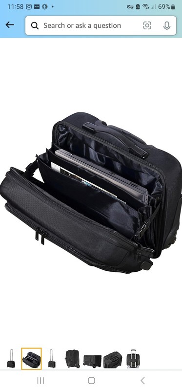 Olympia USA Elite 17" Deluxe Rolling Overnighter Business Case, Black (Used) gallery