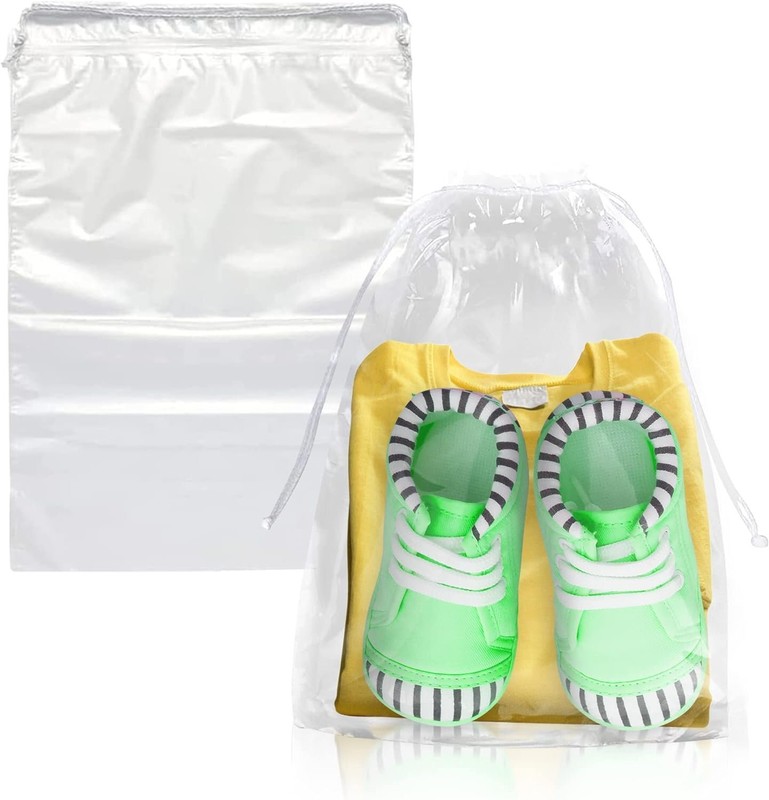 Clear Drawstring Bag, 6 x 10 Inches. 1000 Pack Clear Plastic Drawstring Bags