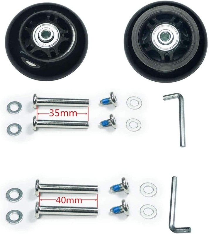 Compact Replacement Wheel Kit for Luggage & Skates - Includes Axles & Tools gallery