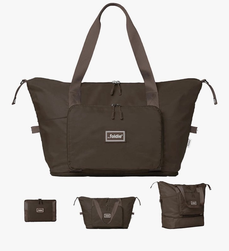 The Foldie® 4.0 Travel Duffle – Water Resistant – Expandable Bottom – Brown