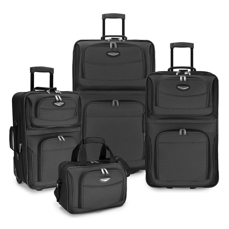 Travel Select Amsterdam Expandable Rolling Upright Luggage 4-Piece Set – Gray