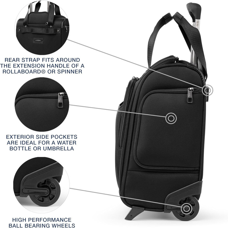Crew Classic Lightweight Softside Luggage, Rolling Underseat Carry on Bag, 14" L gallery