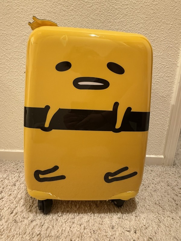 SANRIO Gudetama Carry Case Hard Suitcase Yellow Travel Luggage US SELLER