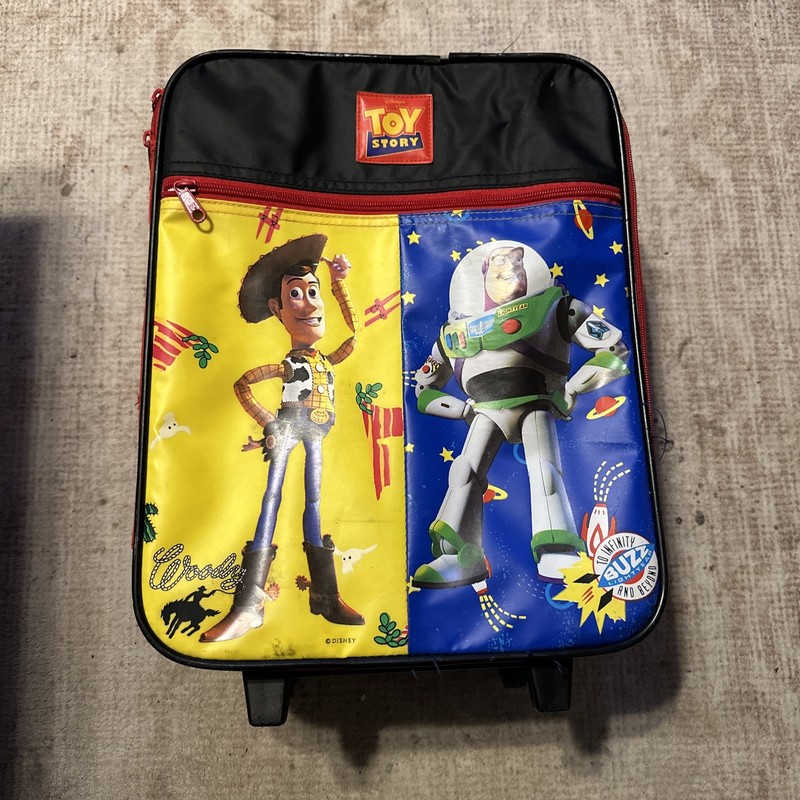 TOY STORY USED LUGGAGE SUITCASE VINTAGE WOODY AND BUZZ LIGHTYEAR