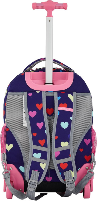 4 Piece Rolling Backpack Set with Accessories,Heart gallery