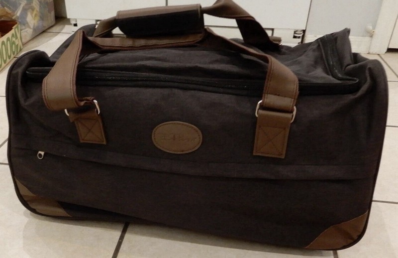 Bella Russo Dark Charcoal Rolling Luggage Bag with Collapsible Handle gallery