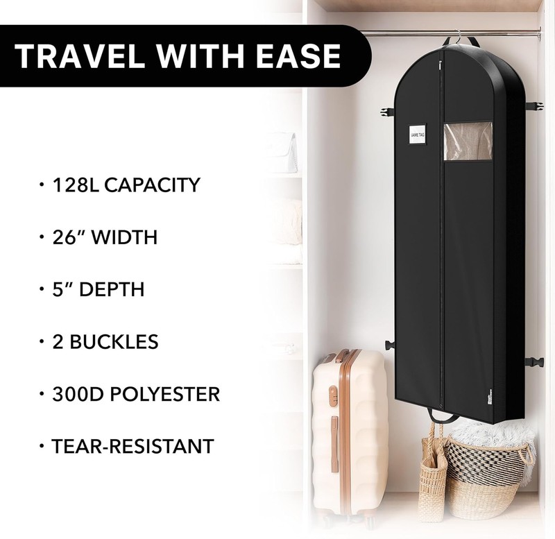 Compact Foldable 60" Garment Bag - Perfect for Tuxedos and Travel Essentials gallery