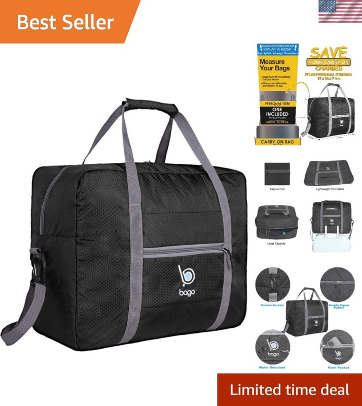Compact Foldable Duffle Bag – Ideal Personal Item for Spirit & Frontier Airlines