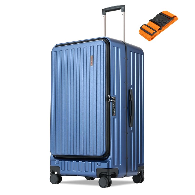 Checked Luggage, Large Suitcase 29 Inch Trunk Luggage with Spinner Wheels, Li…