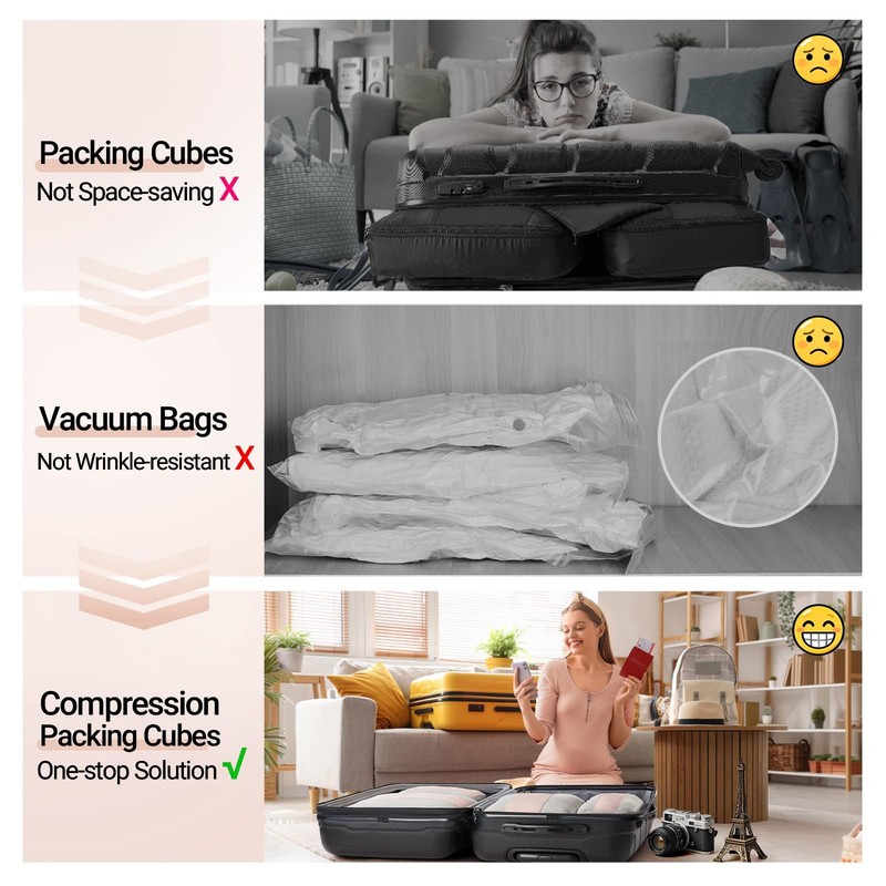 10 Set Compression Packing Cubes for Travel Gifts Mom Women,Luggage Clothes G... gallery