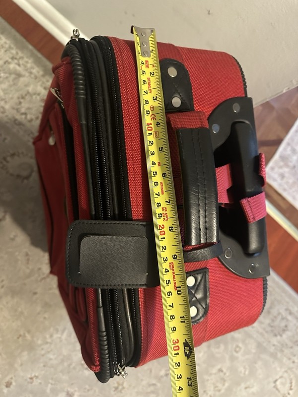 Red Black Polyester Expandable Soft Case Rolling Suitcase 21" Solid Pattern gallery
