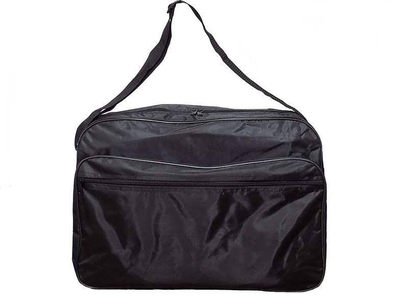 DUFFLE BAG BLACK 19X10X13 Nylon TRAVEL GYM BAG 3 Section CARRY ON LUGGAGE NEW