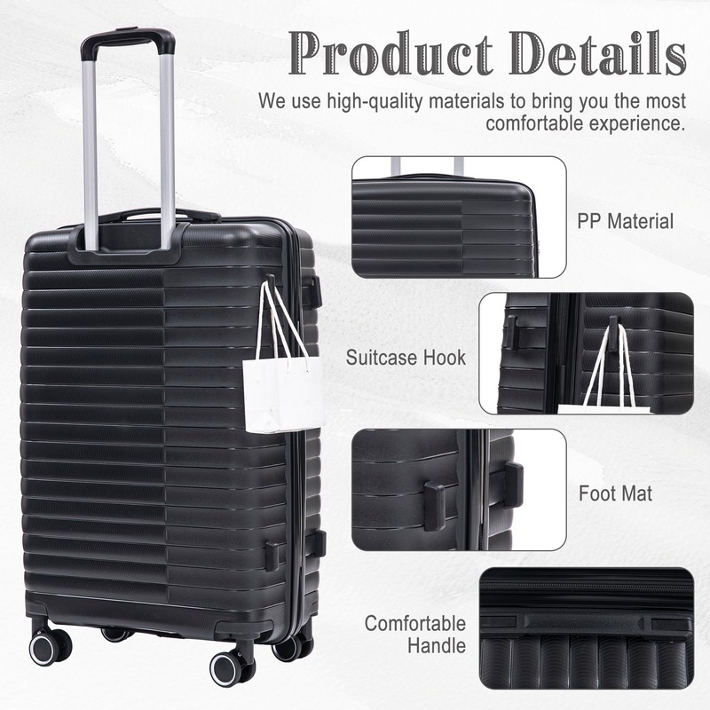 4 Pcs Spinner Wheel Luggage Set Carry On Suitcase with TSA Lock 14 20 24 28 Inch gallery