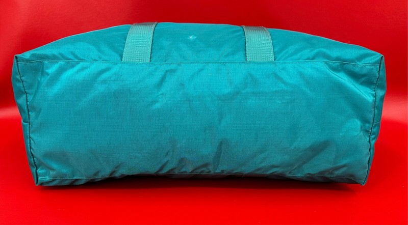 Hartmann Packcloth Turquoise Nylon Leather Duffle Lightweight Carry Luggage Bag gallery