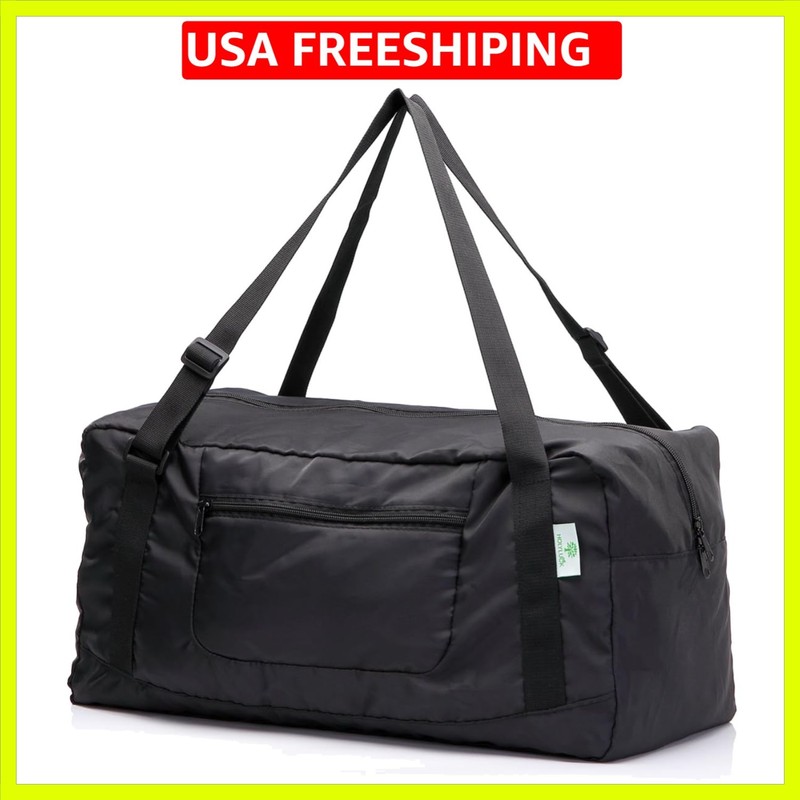 Foldable Travel Duffel Bag For Women & Men Luggage Great for Gym black One_Size