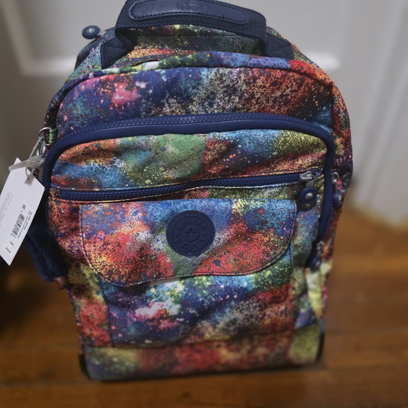 Kipling Multicolor Wheeled Backpack Large Capacity Durable Abstract Pattern gallery