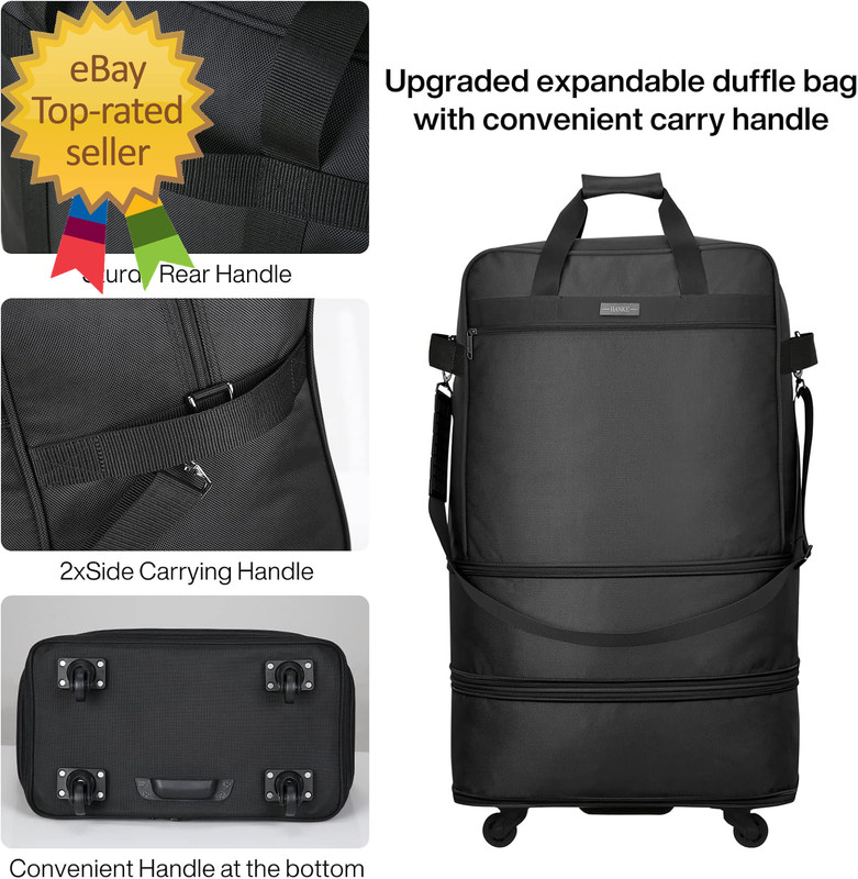 Suitcases with Wheels Expandable Foldable Luggage Bag Suitcase Collapsible Rolli gallery