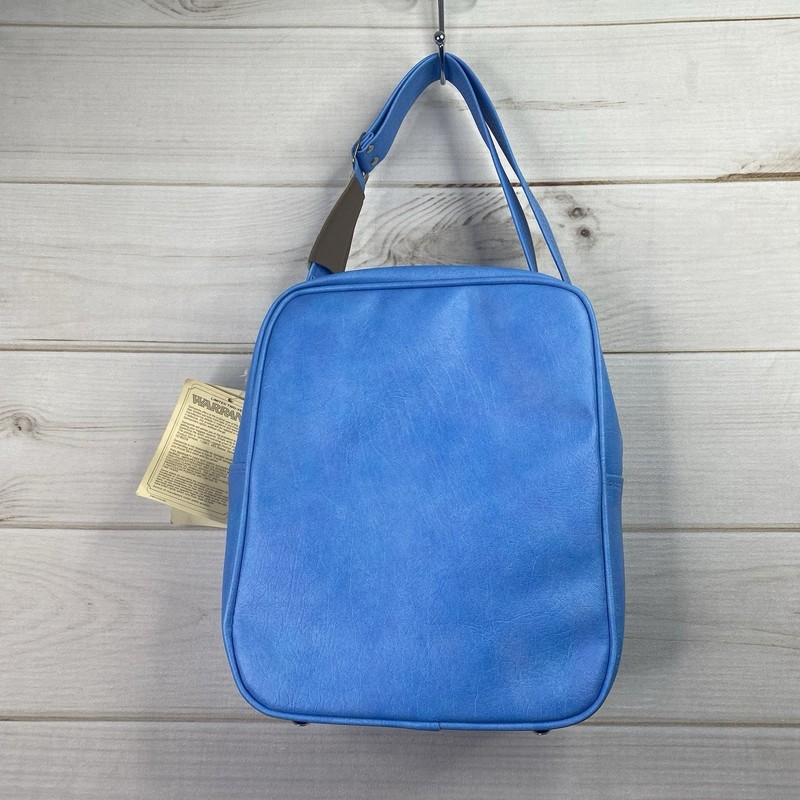 RETRO Vtg Samsonite Silhouette Weekender Bag Luggage Blue/Tan Shoulder Tote NOS gallery