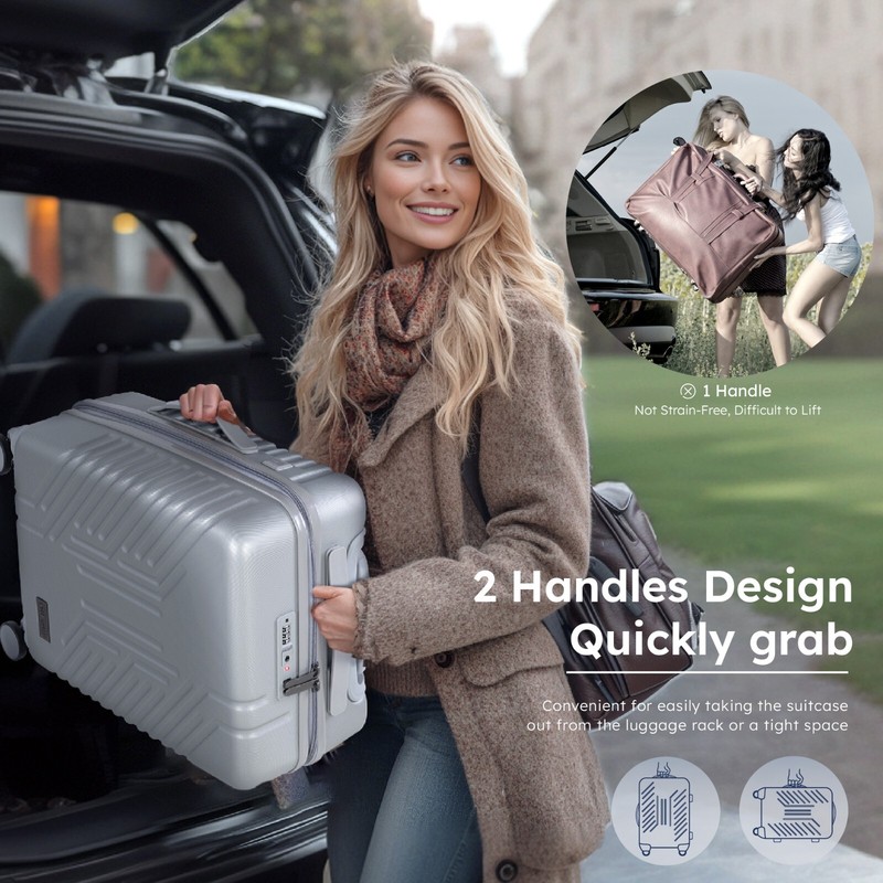 Luggage Aluminum Frame Hard Shell Suitcase PC+ABS w/ Spinner Wheels TSA Lock 20" gallery