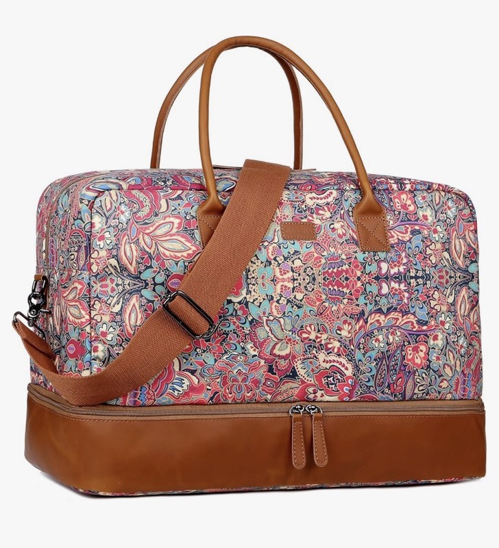 Baosha Oversized Weekender Travel Bag 10" X 13.5” X 20” Colorful Paisley
