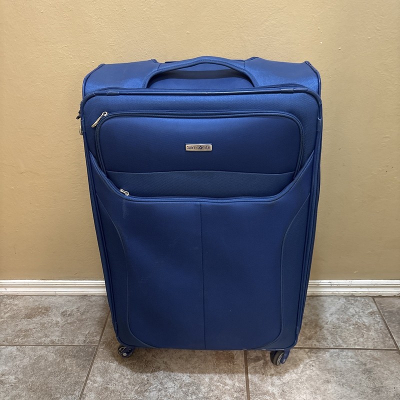 Samsonite Blue Ripstop Wheeled Rolling Large Suitcase Luggage
