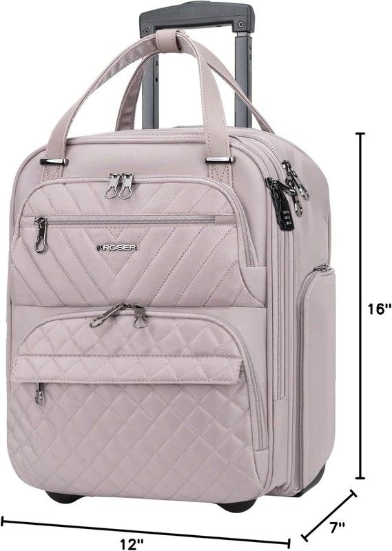 Multi-Functional 16-Inch Underseater Luggage - Secure & Stylish in Dusty Pink gallery