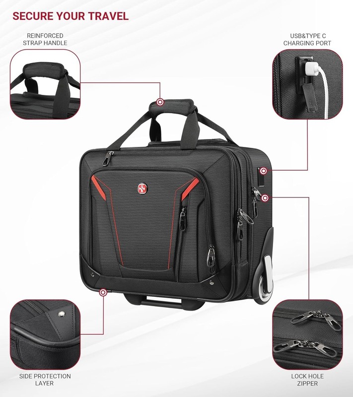 star cloud Rigid Frame Rolling Laptop Bag 18x14x8in gallery