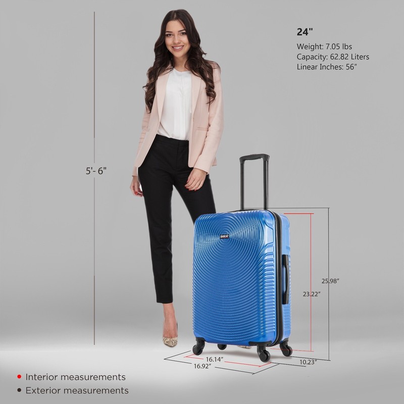 DUKAP Inception 24" Hard Shell Checked Luggage Spinner Wheels Travel Suitcase gallery