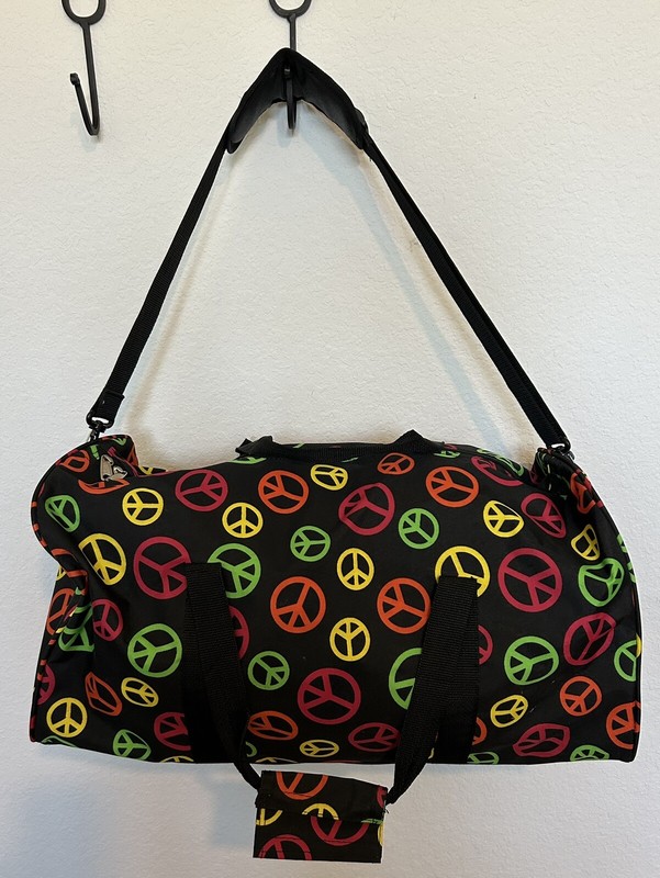 22” Colorful Peace Sign Lightweight Duffel/Travel/Gym Bag With Strap