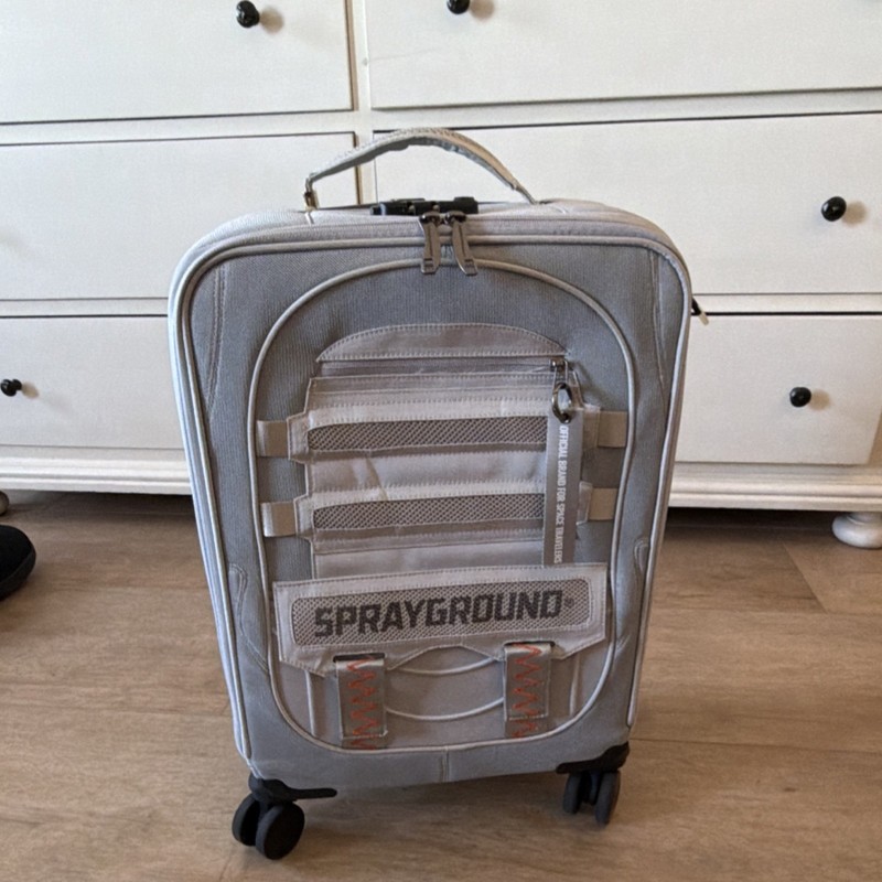 Sprayground Gray Spinner Carry-On Luggage with Telescopic Handle